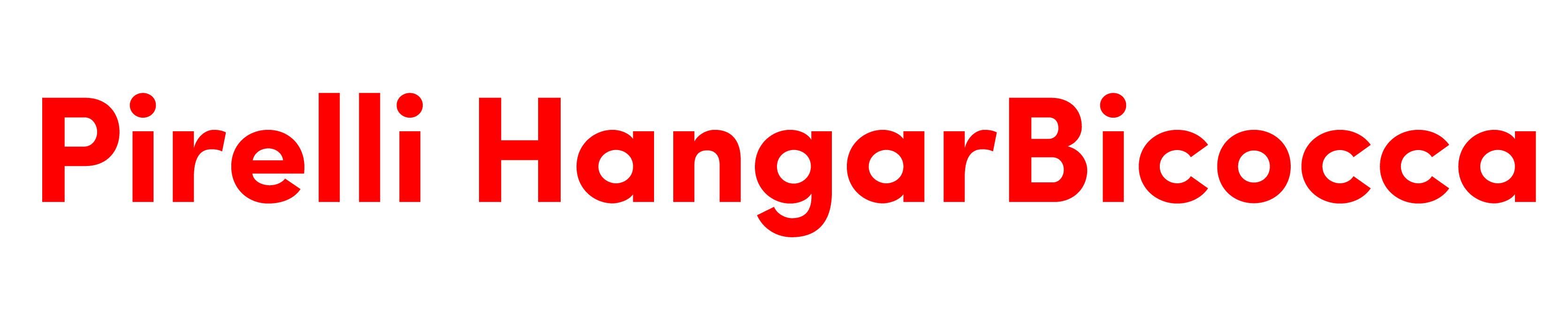 Pirelli HangarBicocca lettering rosso taglio